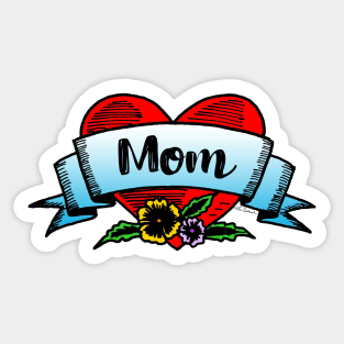 Mom Heart Tattoo Art Sticker